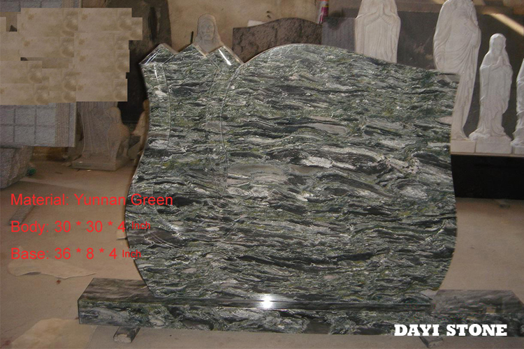 Green Upright Headstones Natural Stone Granite Tombstone - Dayi Stone Green Upright Headstones Natural Stone Granite Tombstone - Dayi Stone